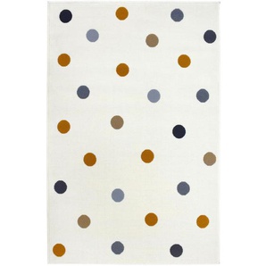 Bennjen Kinderteppich Happy Rugs, Creme, Mehrfarbig, Gold, Textil, Kreise, rechteckig, 160x225 cm, für Fußbodenheizung geeignet, Teppiche & Böden, Teppiche, Kinderteppiche