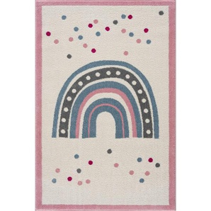 Bennjen Kinderteppich Happy Rugs, Creme, Textil, Regenbogen, rechteckig, 120x180 cm, Textiles Vertrauen - Oeko-Tex®, Hohenstein, Oeko-Tex® Standard 100, für Fußbodenheizung geeignet, in verschiedenen Größen erhältlich, antistatisch, pflegeleicht,