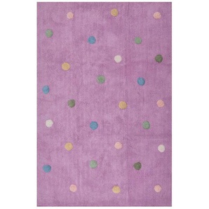 Bennjen Kinderteppich Happy Rugs, Mehrfarbig, Flieder, Textil, Punkte, rechteckig, 120x180 cm, für Fußbodenheizung geeignet, Teppiche & Böden, Teppiche, Kinderteppiche