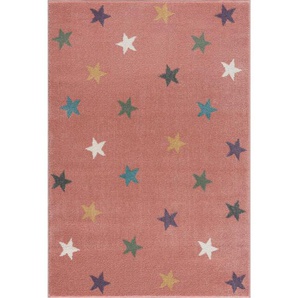 Bennjen Kinderteppich Happy Rugs, Rosa, Textil, Stern, rechteckig, 100x160 cm, Textiles Vertrauen - Oeko-Tex®, Hohenstein, Oeko-Tex® Standard 100, für Fußbodenheizung geeignet, in verschiedenen Größen erhältlich, antistatisch, pflegeleicht,