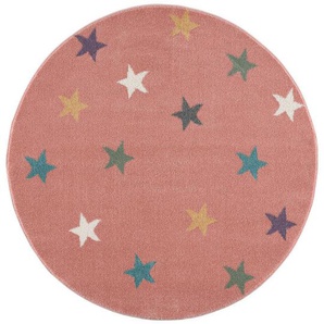 Bennjen Kinderteppich Happy Rugs, Rosa, Textil, Stern, rund, Textiles Vertrauen - Oeko-Tex®, Hohenstein, Oeko-Tex® Standard 100, für Fußbodenheizung geeignet, in verschiedenen Größen erhältlich, antistatisch, pflegeleicht, strapazierfähig, Teppiche &