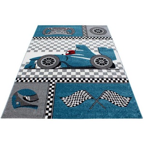 Bennjen Kinderteppich Kids 460, Blau, Textil, Fahrzeuge, rechteckig, 160x230 cm, Oeko-Tex® Standard 100, für Fußbodenheizung geeignet, schmutzabweisend, Hausstauballergiker lichtunempfindlich, antistatisch, pflegeleicht, strapazierfähig, leicht