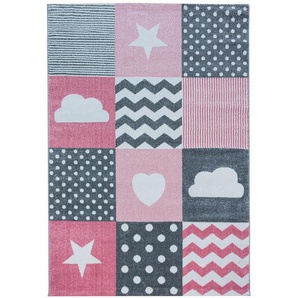 Bennjen Kinderteppich Kids, Pink, Textil, Herz, rechteckig, 140x200 cm, Oeko-Tex® Standard 100, pflegeleicht, Teppiche & Böden, Teppiche, Kinderteppiche