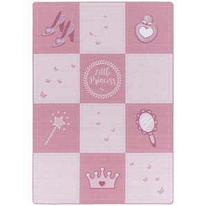 Bennjen Kinderteppich Play 2905 pink, Pink, Textil, Prinzessin, rechteckig, 140x200 cm, Oeko-Tex® Standard 100, für Fußbodenheizung geeignet, schmutzabweisend, Hausstauballergiker lichtunempfindlich, antistatisch, waschbar, pflegeleicht, strapazierfähig,