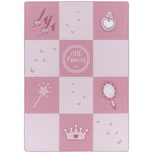 Bennjen Kinderteppich Play 2905 pink, Pink, Textil, Prinzessin, rechteckig, 100x150 cm, Oeko-Tex® Standard 100, für Fußbodenheizung geeignet, schmutzabweisend, Hausstauballergiker lichtunempfindlich, antistatisch, waschbar, pflegeleicht, strapazierfähig,