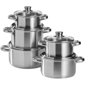 Berndes Kochtopfset Arnsberg, Silber, Metall, 5-teilig, 16 cm,20 cm, 28.7x24.5x48.5 cm, Kochen, Töpfe, Topfsets