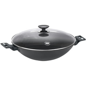 Berndes Wok mit Deckel  b.smart ¦ schwarz ¦ Aluminium Ø: 36