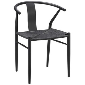 Bessagi Home Stuhl, Schwarz, Metall, 55x77.5x51 cm, Esszimmer, Stühle, Esszimmerstühle