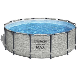 Bestway Steel Pro MAX Frame Pool 427x122cm Komplett-Set (5619D-22) cremegrau