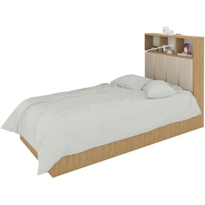 Bett - holzfarben - Materialmix - 95,4 cm - 130 cm | Möbel Kraft