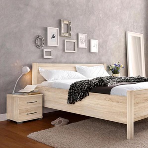 Bett PRIESS Husum Schlafzimmer Jugendzimmer Rahmenbett, braun (struktureichefarben hell), B:190cm H:85cm L:208cm, Betten, Bettgestell Jugendbett, mit Komforthöhe verschiedene Ausführungen hochwertige Premium Qualität