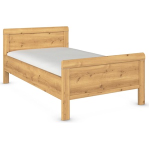 Bett RAUCH Evelyn, braun (asteiche), B:129cm H:94cm L:210cm, Betten, in Komforthöhe aus Holzwerkstoff in elegantem Stil MADE IN GERMANY