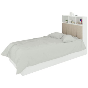 Bett - weiß - Materialmix - 95,4 cm - 130 cm | Möbel Kraft