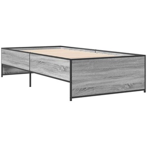 Bettgestell Grau Sonoma 90x190 cm Holzwerkstoff und Metall Vidaxl