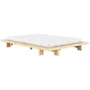 Bettgestell KARUP DESIGN JAPAN BED Bodenbett, Holzrahmen, Futonbett, Jugendbett, Holzbett Betten Gr. Liegefläche B/L: 140cm x 200cm H: 20cm, kein Härtegrad, braun (kiefer natur unbehandlet) Massivholzbett mit Lattenrost, Kiefer massiv, Doppelbett ohne