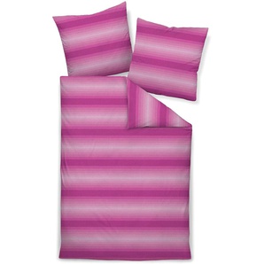 Bettwäsche JANINE Mako-Satin45075 05 155x200,80x80 Gr. B/L: 155 cm x 220 cm (1 St.), B/L: 80 cm x 80 cm (1 St.), Mako-Satin, pink (viva magenta) Bettwäsche 155x220 cm 5