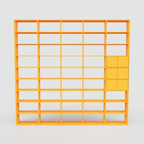Bibliotheksregal Gelb - Individuelles Regal für Bibliothek: Türen in Gelb - 375 x 348 x 34 cm, konfigurierbar