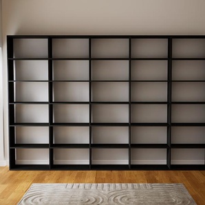 Bibliotheksregal Schwarz - Individuelles Regal für Bibliothek: Einzigartiges Design - 375 x 232 x 34 cm, konfigurierbar