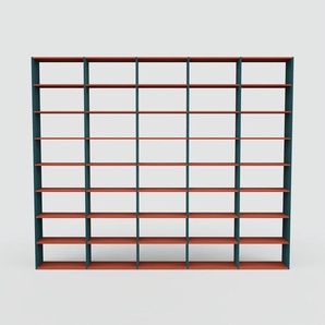 Bibliotheksregal Terrakotta - Individuelles Regal für Bibliothek: Einzigartiges Design - 375 x 310 x 34 cm, konfigurierbar