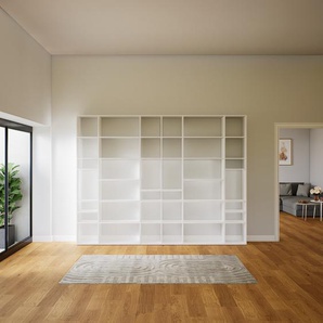 Bibliotheksregal Weiß - Individuelles Regal für Bibliothek: Einzigartiges Design - 305 x 232 x 34 cm, konfigurierbar