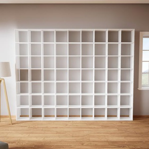 Bibliotheksregal Weiß - Individuelles Regal für Bibliothek: Einzigartiges Design - 349 x 271 x 34 cm, konfigurierbar