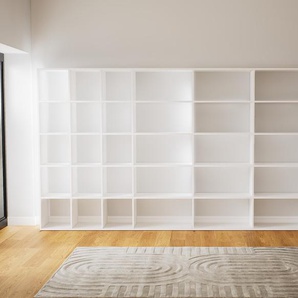 Bibliotheksregal Weiß - Individuelles Regal für Bibliothek: Einzigartiges Design - 380 x 194 x 34 cm, konfigurierbar