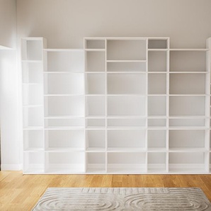 Bibliotheksregal Weiß - Individuelles Regal für Bibliothek: Einzigartiges Design - 380 x 232 x 34 cm, konfigurierbar