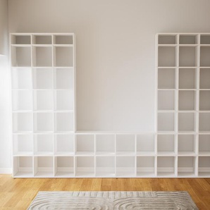 Bibliotheksregal Weiß - Individuelles Regal für Bibliothek: Einzigartiges Design - 387 x 252 x 34 cm, konfigurierbar