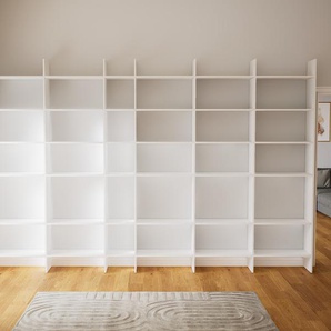 Bibliotheksregal Weiß - Individuelles Regal für Bibliothek: Einzigartiges Design - 414 x 252 x 34 cm, konfigurierbar