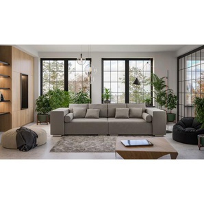 Big Sofa Beaucet mit Schlaffunktion, Boxspringfederung, Lounge Sofa mit Vielen Losen Kissen