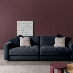 Big-Sofa BETYPE Be Comfy Sofas Gr. B/H/T: 264 cm x 84 cm x 126 cm, Breitcord, 264 cm x 126 cm (B x T), mit Sitztiefenverstellung, blau (moonlight ocean) XXL Sofas legerer Sitzkomfort, wahlweise mit manueller Sitztiefenverstellung