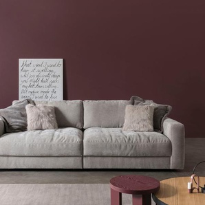 Big-Sofa BETYPE Be Comfy Sofas Gr. B/H/T: 264 cm x 84 cm x 126 cm, Breitcord, 264 cm x 126 cm (B x T), mit Sitztiefenverstellung, silberfarben (silver lining) XXL Sofas legerer Sitzkomfort, wahlweise mit manueller Sitztiefenverstellung
