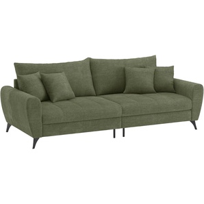 Big-Sofa HOME AFFAIRE Blackburn II Sofas Gr. B/H/T: 260cm x 71cm x 108cm, Cord, grün (stripes 8641 green) Wahlweise mit Kaltschaumpolsterung bis 140 kg belastbar