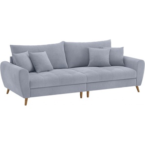 Big-Sofa HOME AFFAIRE Blackburn II Sofas Gr. B/H/T: 260cm x 71cm x 108cm, Microfaser, blau (memphis 1676 blue grey) Wahlweise mit Kaltschaumpolsterung bis 140 kg belastbar