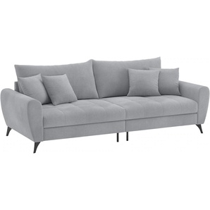 Big-Sofa HOME AFFAIRE Blackburn II Sofas Gr. B/H/T: 260cm x 71cm x 108cm, Microfaser, grau (memphis 45 grau) Wahlweise mit Kaltschaumpolsterung bis 140 kg belastbar