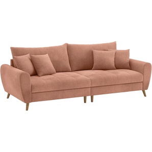 Big-Sofa HOME AFFAIRE Blackburn II Sofas Gr. B/H/T: 260cm x 71cm x 108cm, Microfaser, braun (novaclean avanti 9 ginger) Wahlweise mit Kaltschaumpolsterung bis 140 kg belastbar