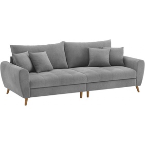 Big-Sofa HOME AFFAIRE Blackburn II Sofas Gr. B/H/T: 260cm x 71cm x 108cm, Microfaser, grau (memphis 20 stone) Mit Kaltschaumpolsterung bis 140 kg belastbar