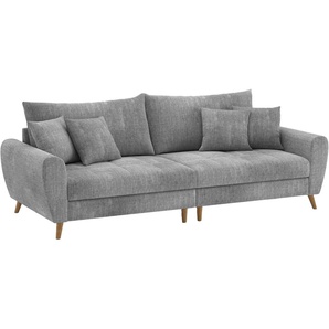 Big-Sofa HOME AFFAIRE Blackburn II Sofas Gr. B/H/T: 260cm x 71cm x 108cm, Velours, grau (dolce 16 graphite) Wahlweise mit Kaltschaumpolsterung bis 140 kg belastbar