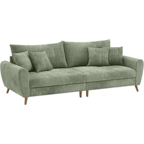 Big-Sofa HOME AFFAIRE Blackburn II Sofas Gr. B/H/T: 260cm x 71cm x 108cm, Velours, grün (dolce 11 green) Wahlweise mit Kaltschaumpolsterung bis 140 kg belastbar