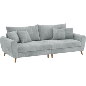 Big-Sofa HOME AFFAIRE Blackburn II Sofas Gr. B/H/T: 260cm x 71cm x 108cm, Velours, silberfarben (dolce 14 silver) Wahlweise mit Kaltschaumpolsterung bis 140 kg belastbar