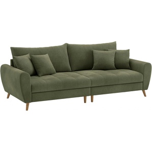 Big-Sofa HOME AFFAIRE Blackburn II Sofas Gr. B/H/T: 260cm x 71cm x 108cm, Microfaser, grün (memphis 12 green) Mit Kaltschaumpolsterung bis 140 kg belastbar