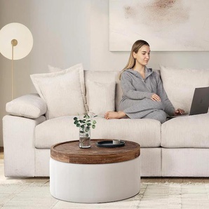 Big-Sofa HOME AFFAIRE Soft&Cosy XL Sofas Gr. B/T: 246 cm x 123 cm, Cord, beige (cream) Mega Sofa, in Cord, inkl. Kissen