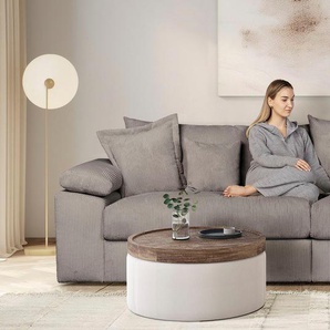 Big-Sofa HOME AFFAIRE Soft&Cosy XXL Sofas Gr. B/T: 303cm x 123cm, Cord, grau (taupe) Mega Sofa, in Cord, inklusive Kissen Bestseller