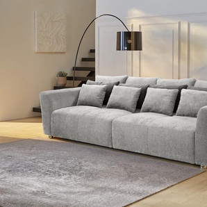 Big-Sofa JOCKENHÖFER GRUPPE Gulliver Sofas Gr. B/T: 298cm x 137cm, Chenille, grau (hellgrau) mit Federkernpolsterung für kuscheligen, angenehmen Sitzkomfort