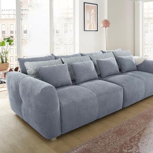 Big-Sofa JOCKENHÖFER GRUPPE Gulliver Sofas Gr. B/T: 298cm x 137cm, Luxus-Microfaser, blau (hellblau) mit Federkernpolsterung für kuscheligen, angenehmen Sitzkomfort