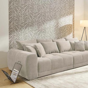 Big-Sofa JOCKENHÖFER GRUPPE Moldau Sofas Gr. B/H/T: 306cm x 83cm x 134cm, Cord, grau (grau-beige) Inklusive loser Rücken- und Zierkissen, frei im Raum stellbar Bestseller