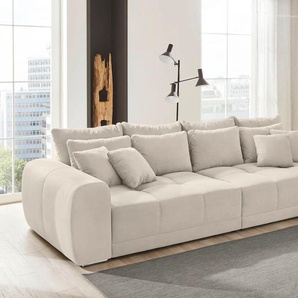 Big-Sofa JOCKENHÖFER GRUPPE Moldau Sofas Gr. B/H/T: 306cm x 83cm x 134cm, Feincord, beige Inklusive loser Rücken- und Zierkissen, frei im Raum stellbar