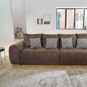 Big-Sofa JOCKENHÖFER GRUPPE Moldau Sofas Gr. B/H/T: 306cm x 83cm x 134cm, Luxus-Microfaser, braun Inklusive loser Rücken- und Zierkissen, frei im Raum stellbar Bestseller