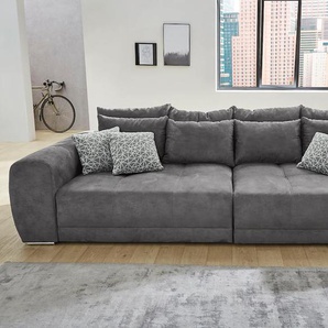 Big-Sofa JOCKENHÖFER GRUPPE Moldau Sofas Gr. B/H/T: 306cm x 83cm x 134cm, Luxus-Microfaser, grau (dunkelgrau) Inklusive loser Rücken- und Zierkissen, frei im Raum stellbar Bestseller