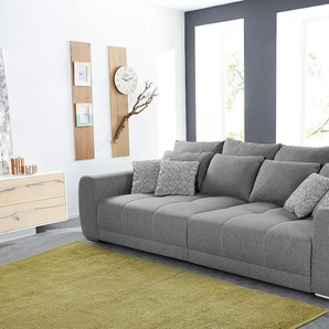 Big-Sofa JOCKENHÖFER GRUPPE Moldau Sofas Gr. B/H/T: 306cm x 83cm x 134cm, Webstoff, grau (hellgrau) Inklusive loser Rücken- und Zierkissen, frei im Raum stellbar